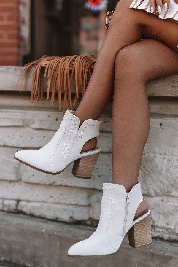 The Brynn Faux Suede Bootie In Light Stone Image - 1