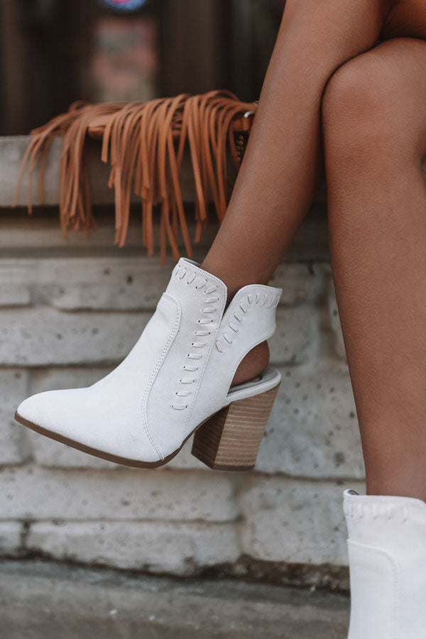 The Brynn Faux Suede Bootie In Light Stone Image - 2