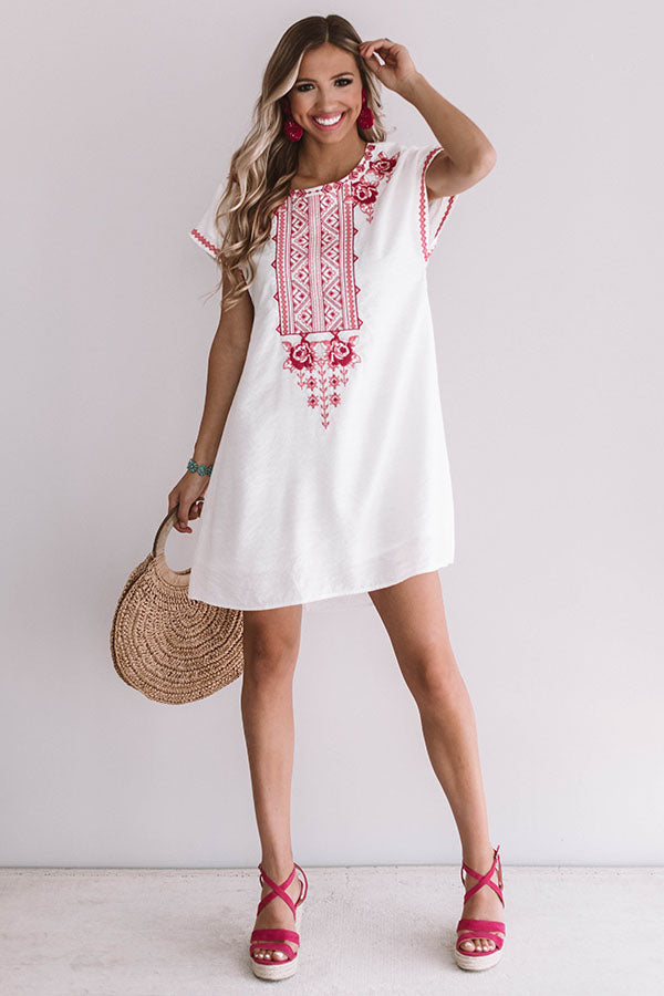 Off To Paradise Embroidered Dress