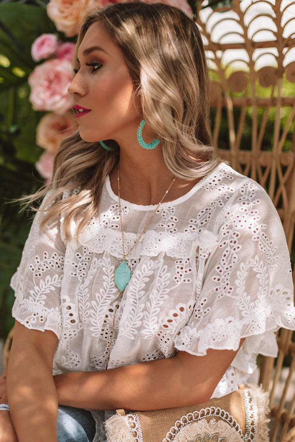 Laguna Beach Vacay Eyelet Top Image - 3
