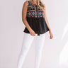 Pensacola Party Embroidered Tank In Black Image - 1