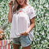 Bubbly Brunch Embroidered  Top In Light Grey Image - 1