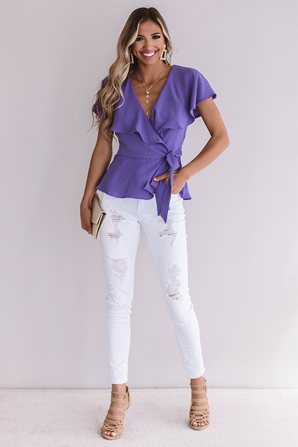 All The Goals Wrap Top In Ultra Violet
