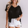 On The Run Ribbed Boyfriend Tee In Black Image - 1