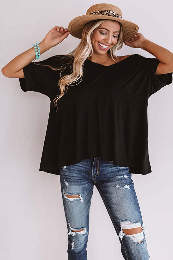 Calabasas Crush Babydoll Top In Black Image - 2