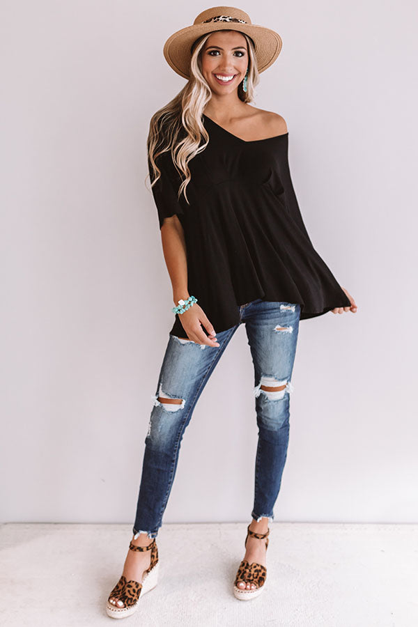 Calabasas Crush Babydoll Top In Black Image - 1
