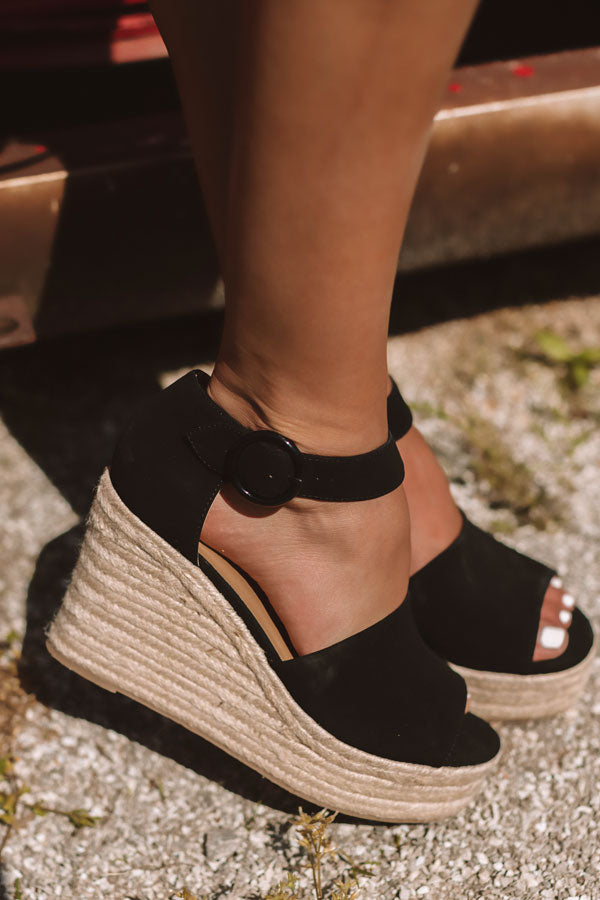 The Magnolia Espadrille Wedge In Black
