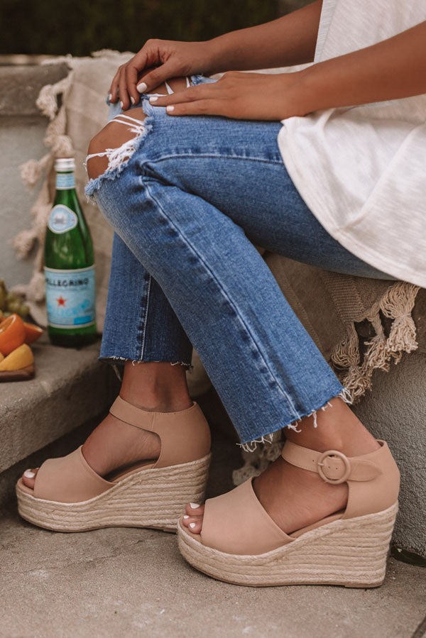 The Magnolia Espadrille Wedge In Latte