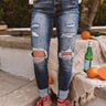 The Braxton Midrise Distressed Ankle Skinny Image - 1