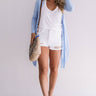 Layover In London Cardigan in Sky Blue Image - 1