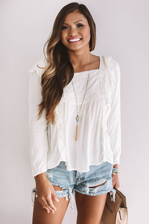 Charmingly Chic Shift Top In Ivory