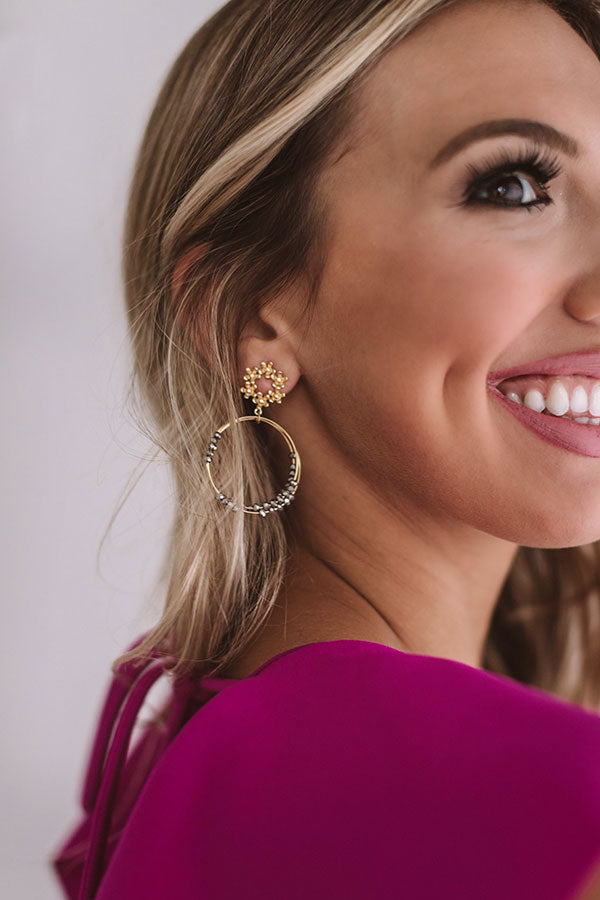 Santorini Stunner Earrings In Grey