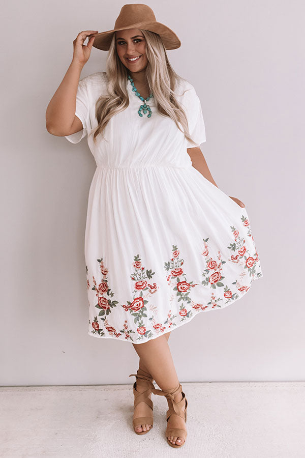 Caribbean Bliss Embroidered Midi Curves Image - 1