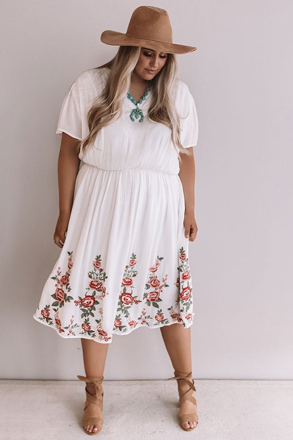 Caribbean Bliss Embroidered Midi Curves Image - 2