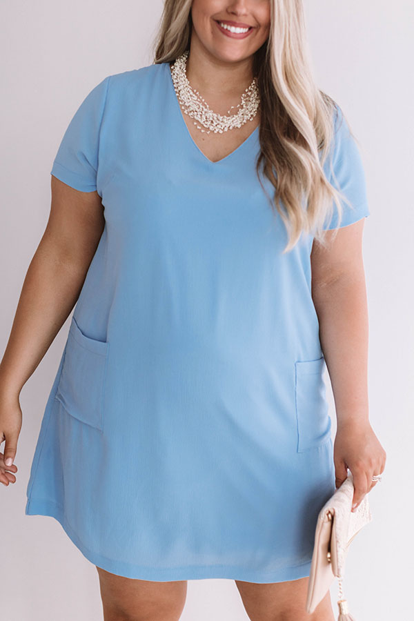 Pier Party Shift Dress in Sky Blue Curves Image - 2