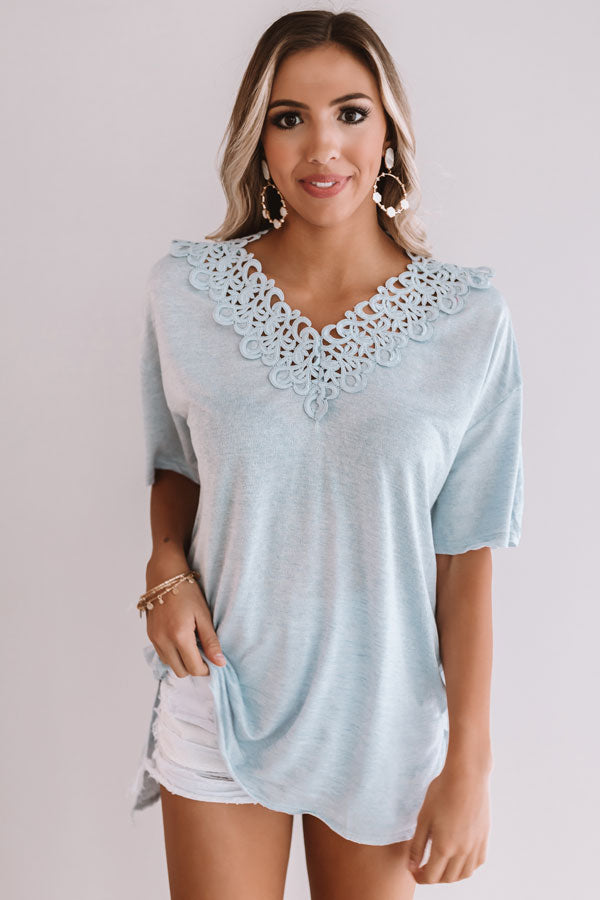 Roadtrip To Cali Crochet Top In Sky Blue Image - 4