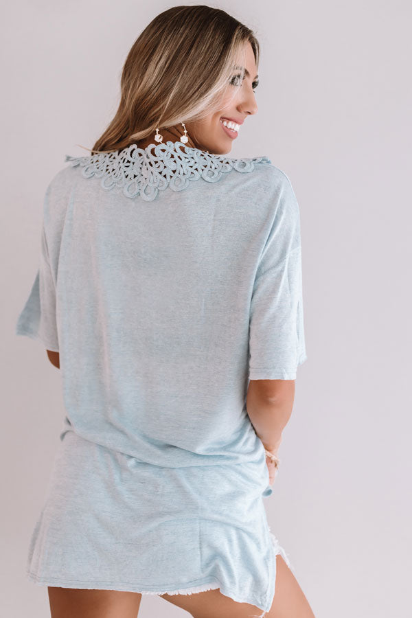 Roadtrip To Cali Crochet Top In Sky Blue Image - 5