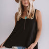 Under The Sun Shift Tank In Black Image - 1