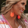 Haute On The Scene Tassel Earrings In Orange Image - 1