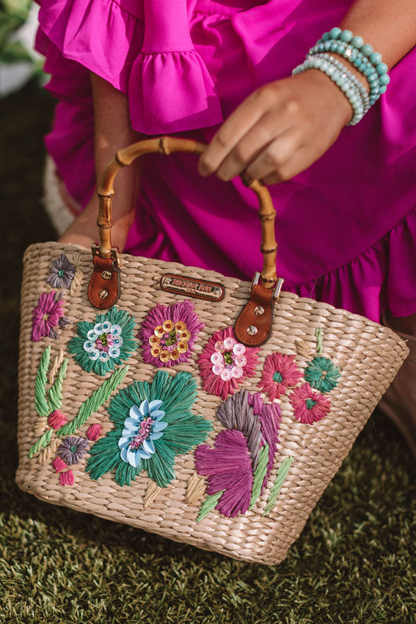 Flower Bomb Woven Tote