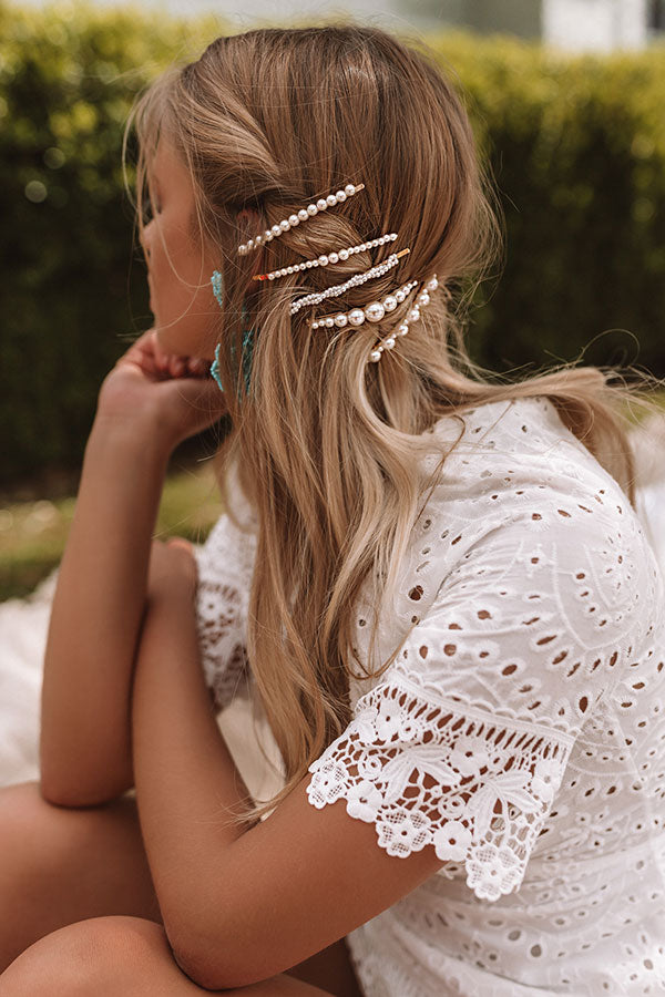Mother Of Pearl Hair Clip Set