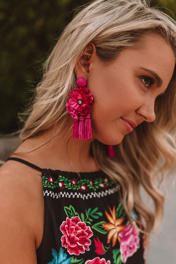 St. Lucia Love Earrings In Fuchsia