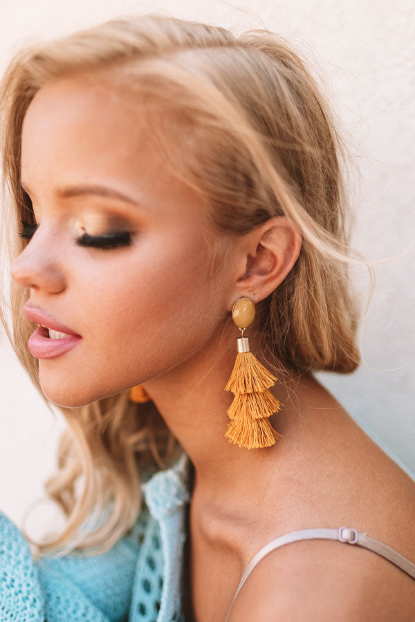 Haute Off The Press Earrings In Mustard