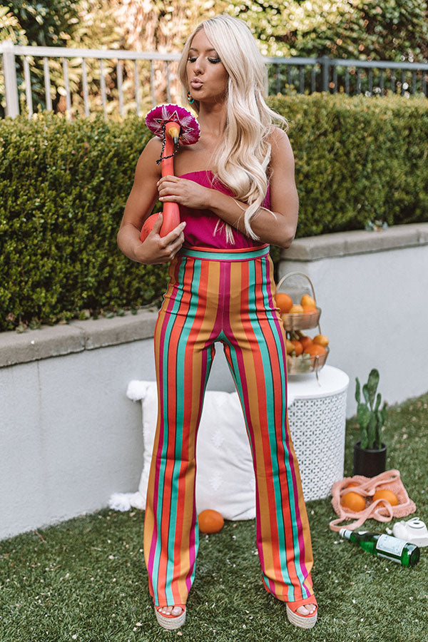 You're A Rockstar Stripe Flare Pants Image - 2