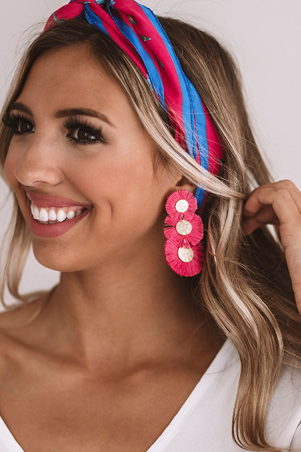 Sea And Serenity Earrings In Hot Pink