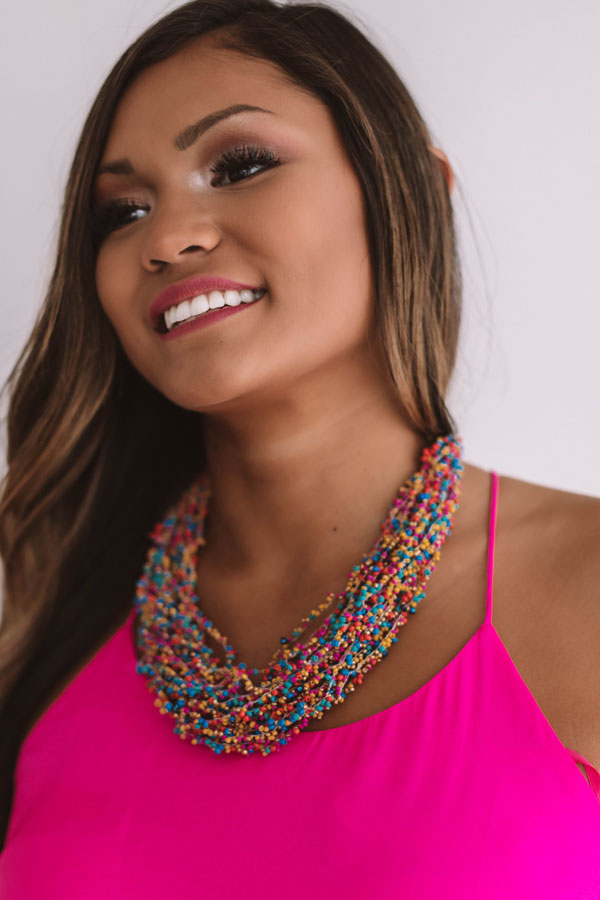 Sand And Sun Beaded Necklace in Multi