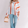 Call The Haute-Line Stripe Tunic In Tangerine Image - 1
