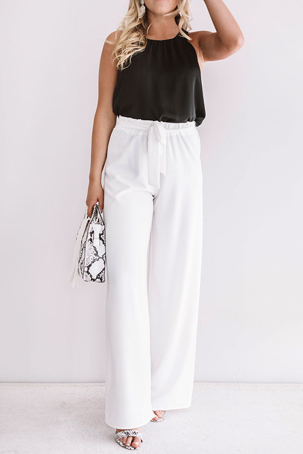 Vip Only High Waist Trousers In White