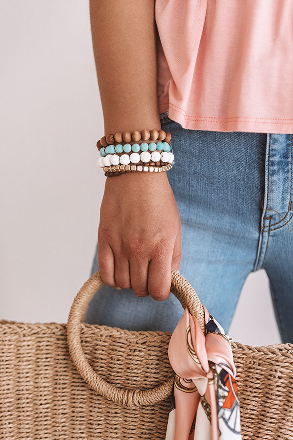 Summer Feels Bracelet Set In Turquoise