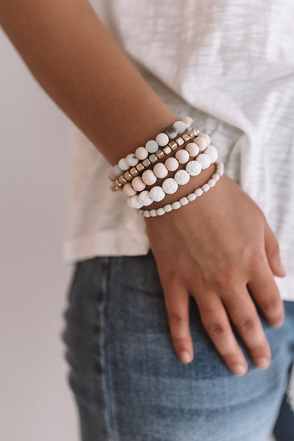 Summer Feels Bracelet Set In Seafoam