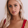 Swirls And Kisses Hoop Earrings In Gold Image - 1