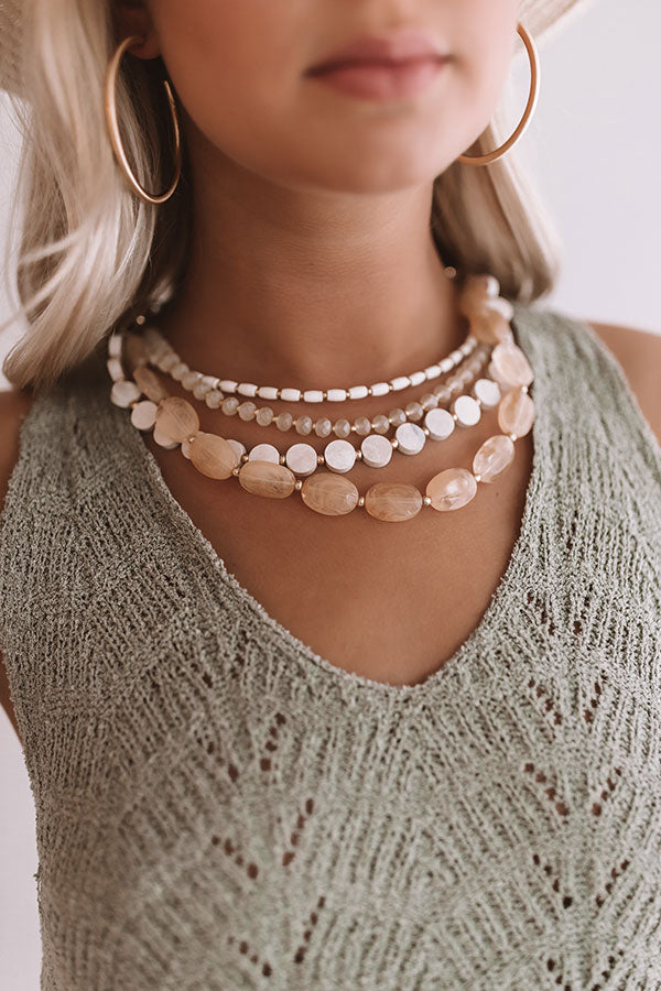Santorini Sunsets Layered Necklace Cream