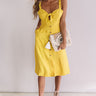 European Getaway Front Tie Midi in Primrose Yellow Image - 1