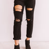 The Luna Midrise Distressed Relaxed Skinny in Black Image - 1