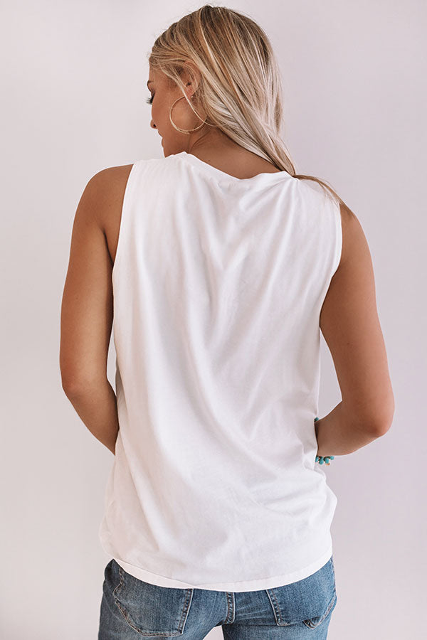 Desert Nights Distressed Boyfriend Tank In White Image - 3