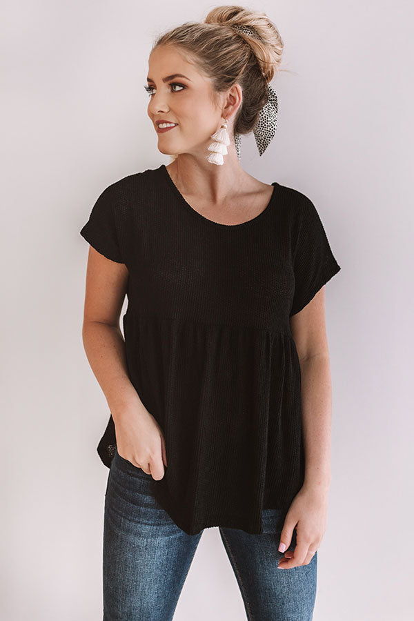 Ticket To Paradise Babydoll Top In Black Image - 3