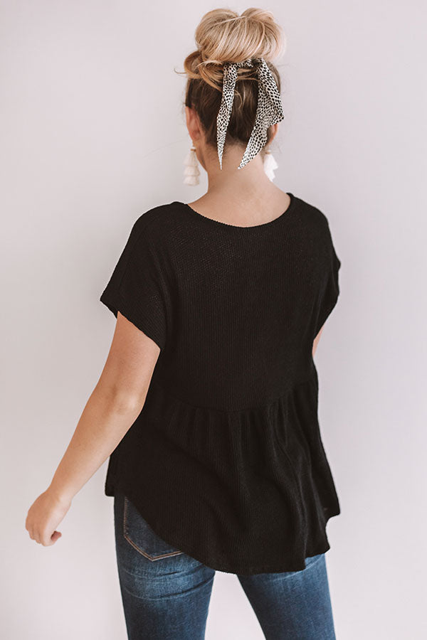 Ticket To Paradise Babydoll Top In Black Image - 4