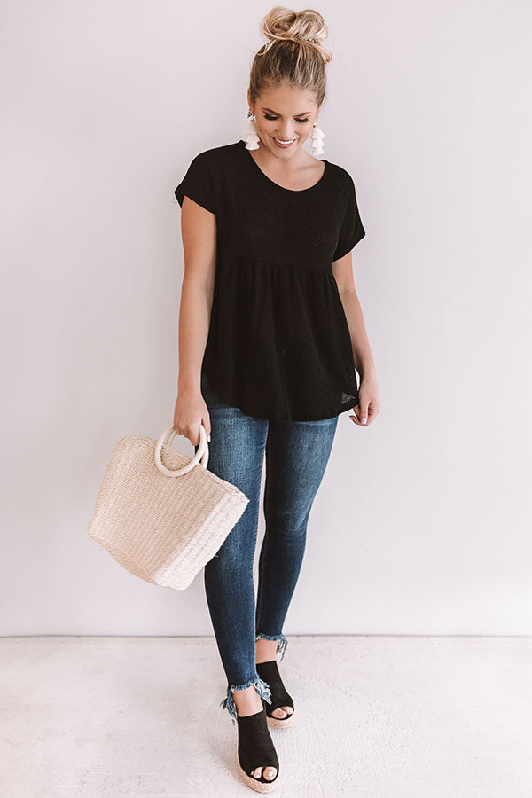 Ticket To Paradise Babydoll Top In Black Image - 1