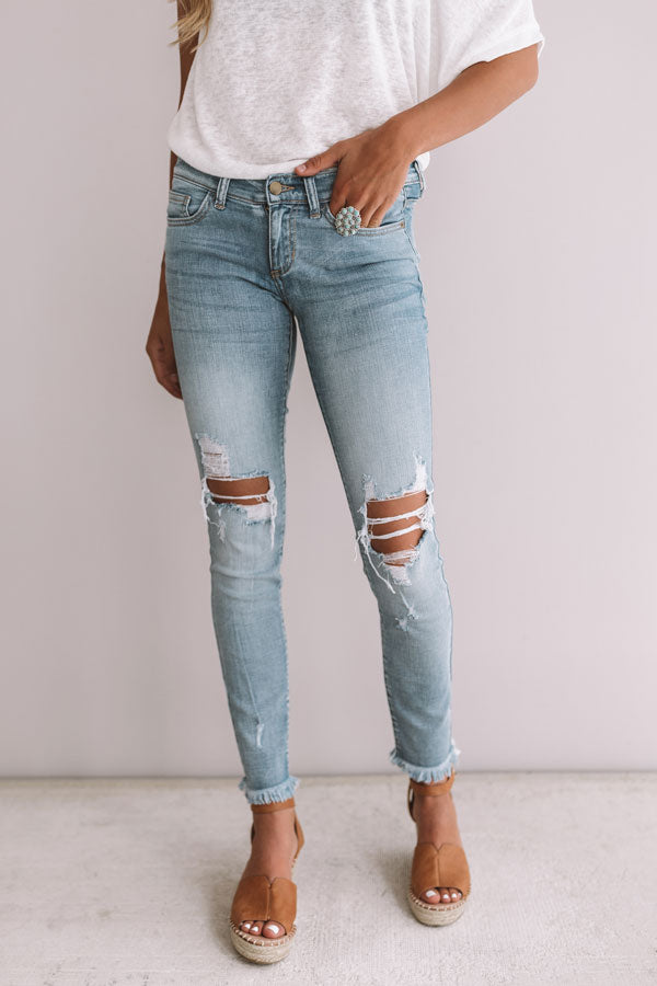 The Kately Midrise Distressed Skinny in Light Wash
