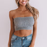 Scallop Lace Bandeau in Grey Image - 1
