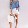 Seaside In Santorini Knit Sweater In Periwinkle Image - 1