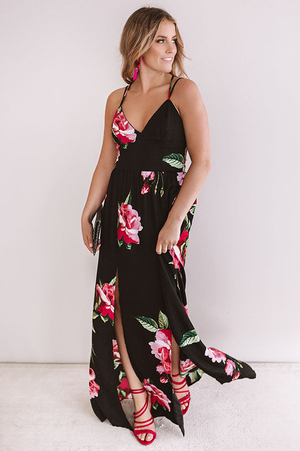 Floral Wonderland Maxi In Black Image - 2