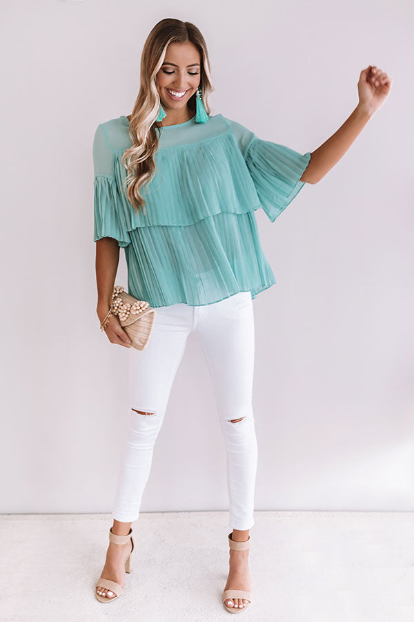 Beauty And The Bloom Shift Top In Ocean Wave
