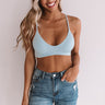 Back To Basics Seamless Ribbed Bralette in Sky Blue Image - 1