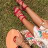 The Mary Kate Faux Suede Heel in Fuchsia Image - 1