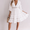 Vacay In Venice Babydoll Dress In White Image - 1